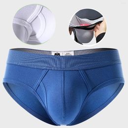 Underpants Men's Briefs Cotton Medium Low Waist Sexy Male Underwear Slim Penis Pouch Open Hole Summer Comfortable Boxershorts Sissy Panties