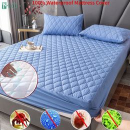 100% Waterproof Thicken Mattress Protector Cover Non-slip Fitted Bed Sheet Pad Bed Cover Single Double Bed Queen King Size 1Pc 240411