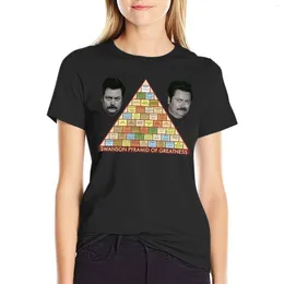 Women's Polos Swanson Pyramid Of Greatness T-Shirt Tshirts Woman White T-shirts For Women