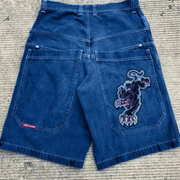 High Street Harajuku Clothing Men Shorts Skateboard Pants Y2K Leisure Sports Denim basketball shorts 240429