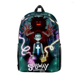 Backpack Harajuku Subway Midnight Game Pupil Bookbag Notebook Backpacks 3D Print Oxford Waterproof Boys/Girls Travel