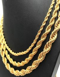 10pcs Gold 34MM Size ed Chain Necklace 1630 Inches Fashion Women Jewelry Man Simple Sweater Chain Jewelry Factory Pri3430148