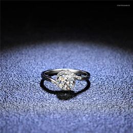 Cluster Rings Silver Platinum Diamond Test Passed 1 Excellent Cut D Color Good Quality Moissanite Ring 925 Wedding Jewelry PT950