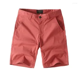 Men's Shorts European And American Work Clothes Pure Cotton Summer Slim Fit Solid Color 5/4 Pants Half Thin 5/5 Casual