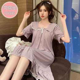 Women's Sleepwear Summer Plus Size Sexy Lingerie Short Sleeve Cotton Nightgowns For Women Korean Cute Night Dress Nightdress Home Nighty