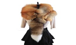 2021 Party Luxury Brand Women Real Winter Fox Fur Scarves Natural Onepiece Fox Fur Collar Warm Soft Real Fox Fur Scarf H09232638777
