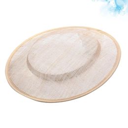 Berets Wommen Base Cocktail Hat Fascinator Round Millinery DIY Craft Accessory Yarn Bottom (Apricot)