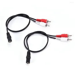 Computer Cables 1pc Universal 3.5mm Stereo Audio Female Jack To 2 RCA Male Socket Headphone 3.5 Y Adapter Cable