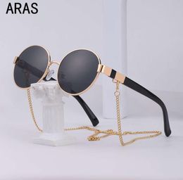 Chain Trendy Retro Sunglasses 2021 Classic Vintage Round Frame Holder Necklace Sun Glasses Luxury Brand Designer Eyewear UV4004636812