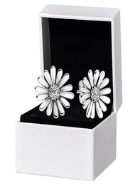 925 Sterling Silver Pave Daisy Stud Earring Original box set for P Women Party Earrings2346867