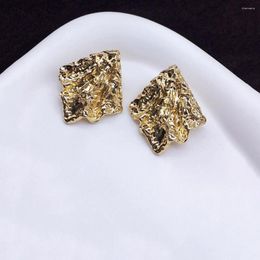 Backs Earrings Fake Piercing Gold Plated Geometric Square Clip On For Women Vintage Punk Metal Jewelry Fashion Non Pierced Ear Cuff