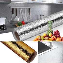 Kitchen Faucets Oil-Proof Backsplash Wallpaper For Countertop Waterproof Wall Sticker High-temperature HD Aluminium Foil Contact Paper