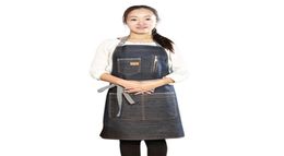 Kitchen Sleeveless Apron Men Women Restaurant Kitchen el Uniform Cooking Bib Aprons Denim Working Cooking Apron Workwear1780962