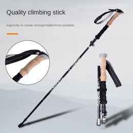 Alpenstock Neutral Lightweight Retractable Folding Hiking Walking Stick Walking Stick Cane Outdoor Equipment 240422