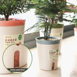 Planters Pots Lazy Hydroponic Flower Pot Water-Absorbing Flowerpot Succulent Plant Pot Plastic Self Watering Planter Living Room Decor Planter