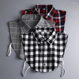Bow Ties Men's Pure Cotton Plaid Shirt Pointed Collar Leisure Non Ironing Shirts Fake Apparel Accessories For Men