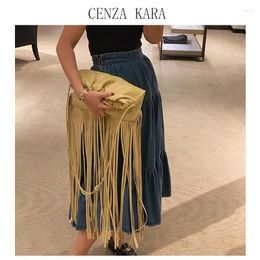 Bag INS Fashion Tassel Women Shoulder High Quality Leather Bohemian Handbag Clutch Purse National Style Fringed Messenger