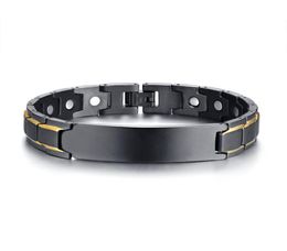 Mens Healing Magnetic Bracelet in Stainless Steel Healthcare Elements Custom Blank Curved Tag Bracelet2556696