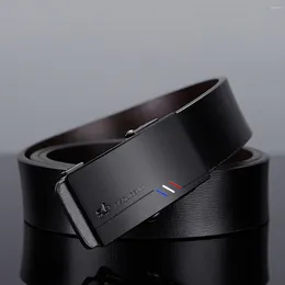 Belts BISON DENIM Genuine Leather Men Belt High Quality Business For Cowskin Strap Gift