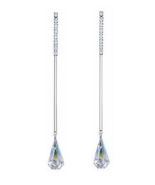 Tear Drop Crystals from rovski Elements Vintage Fashion Jewelry Long Dangle Earrings For Women Accessories White Gold Plated 263136962375