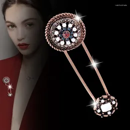 Brooches LEEKER Delicate Hollow Flowers Paper Clip Grade Zircon Pin For Women Vintage Luxury Pins Accessories 165 LK2