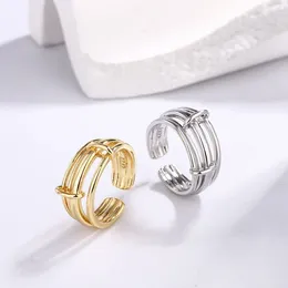 Кластерные кольца panjbj 925 стерлинговое серебряное кольцо слоя для женщин -подарка геометрия подарка и нерегулярная выпадающая украшения для ювелирных изделий