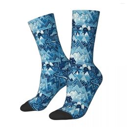 Women Socks Mountains Art Autumn Maximalist Mountain Maze Winter Stockings Vintage Ladies Breathable Skateboard Non Skid