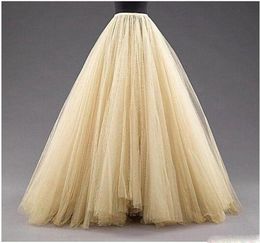 Tulle Long Women Fashion Skirts ALine Layered Tutu Floor Length Custom Made Size Plus Size Party Prom Adult Wear Spring Autumn Che8225625