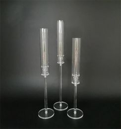 Candle Holders 1 Set 3 Pieces Of Acrylic Candlestick Centre Decoration Road Lead Wedding Props Christmas Decora5401374