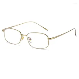 Sunglasses Frames Ultra Light Pure Titanium Retro Small Gold Wire Square Frame Glasses High Quality Handmade Women's Optical Eyeglasses