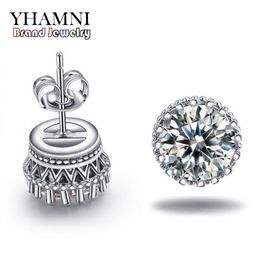 YHAMNI New Arrival Sell Super Shiny Diamond 925 Sterling Silver Ladies Stud Crown Earrings jewelry whole E1002902366