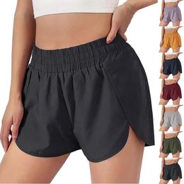 Active Shorts Women's Solid Color Motion Elastic The Waist Run Quick Drying Yoga Pants