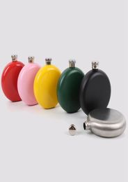 Stainless Steel Hip Flasks Outdoor Portable 5oz Round Food Grade Unisex Wine Bottles Mini Pocket Flagon Whisky Hip Flasks FWE85545552262