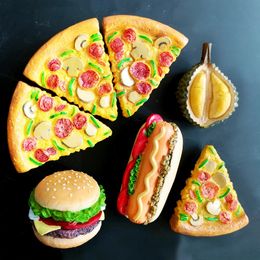 3d three-dimensional durian fruit pizza burger dog food refrigerator magnet decoration 240429