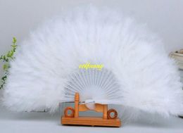 10pcslot Fast Feather Fans Folding Dance Hand Fan Fancy Costumes For Wedding Party Supplies6922911
