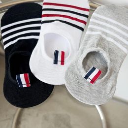 Women Socks Four Bar Boat Summer Net Red Women's Simple Shallow Mouth Silicone Anti Slip Invisible Trendy