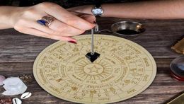 15cm Wooden Pendulum Board with Moon Star Divination Healing Meditation Board Energy Carven Plate Ornaments Metaphysical Altar9940455