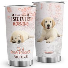 Tumblers 1pc Retriever Dog Tumbler Cup Double Wall Vacuum Insulated Travel Mug 20oz Stainless Steel Lover Coffee
