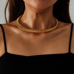 Chains Texture Chunky Choker Necklace For Women Stainless Steel Bold Statement Non Tarnish Waterproof Jewellery
