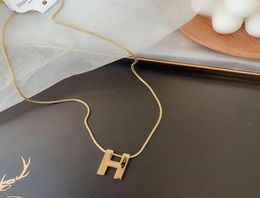 Chains Rose Gold Letter H Necklace Female Temperament Simple Necklaces Modification Clavicle Chain Fashionable Wear Single Product8248944