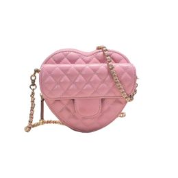 Women Love Designer Crossbody bag Heart Style Diamond Lattice Chain Bag Shoulder Bag Genuine Leather Quilted Luxury Handbags Designer Clutch Mini Cosmetic Case