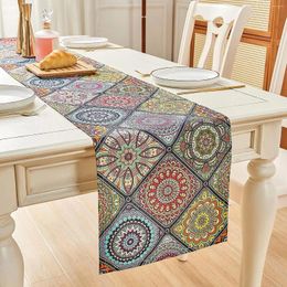 Table Cloth Boho Bohemian Linen Runner Vintage Farmhouse Washable Dresser Scarf Decor Kitchen Dining Party Bedroom Wedding