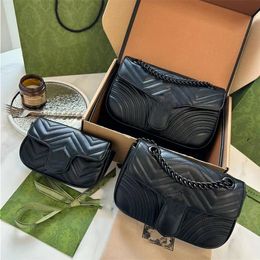 LOULS VUTT Designer Bags Black Handbag Cross Body Bag Women Shoulder Bags Marmont Classic 3 Sizes Luxuries Genuine Leather Handbags wit Rbje