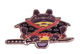 Totoro samurai pin cute ghibli anime movie badge creative gifts for kids friends8830795