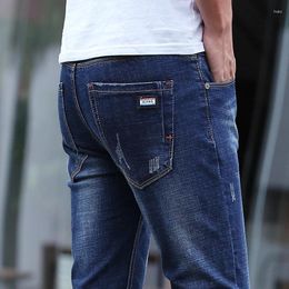 Men's Jeans Straight Classic Business Casual Cotton Trousers Comfortable Simple Slim Fit Denim Pants