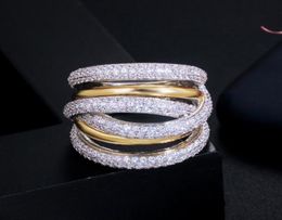 2022 Choucong Brand Wedding Rings Luxury Jewellery 18K White Gold Fill Pave White Sapphire CZ Diamond Eternity Gemstones Women Engagement Band Ring Gift8871412