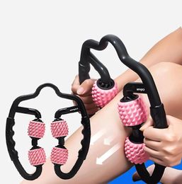 U Shape Trigger Point Massage Roller for Arm Leg Neck Muscle Tissue for Fitness Gym Yoga Pilates Sports 4 Wheel3879770
