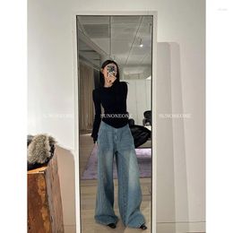 Women's Jeans Women Harajuku Fashion Streetwear Wide Leg Jean Female Trouser Vintage Y2K E-girl Straight Baggy Denim Pants 2000s Clothes