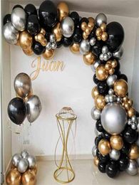 110pcs Chrome Silver Gold Balloons Arch Kit Black Balloon Garland Wedding Birthday Christmas Party Decor Kids Baby Shower Globos 24223627