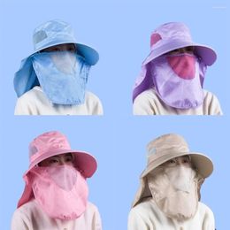 Wide Brim Hats UV Protection Sun Hat Summer Face And Neck Protect Shield Lace Sunscreen Cap Fishing